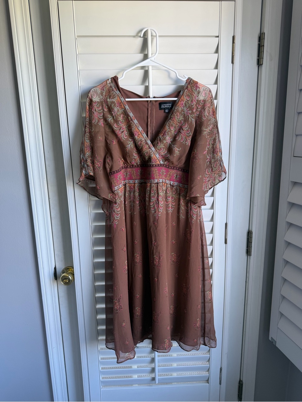 Adrianna Papell Y2K fairy boho silk dress sz 10